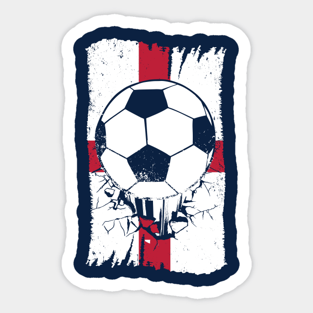 Vintage English Flag with Football // Retro England Soccer Sticker by SLAG_Creative